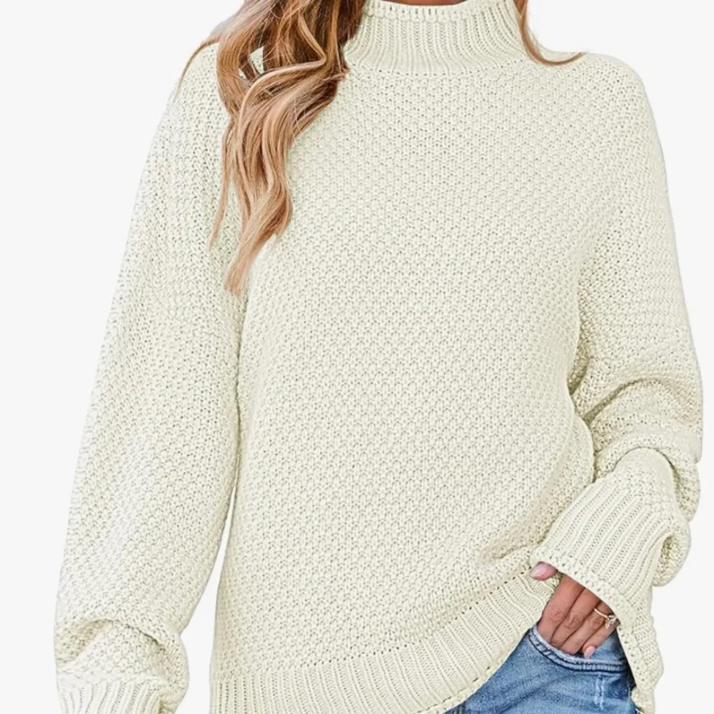 🧣👑ZESICA Turtleneck Batwing Sleeve Loose Oversized Chunky Knitted Pullover👑🧣 - Picture 3 of 14